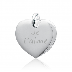 pendentif coeur en argent personnalisable avec un message