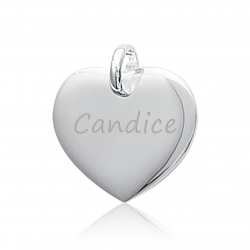 pendentif coeur en argent personnalisé avec un prénom