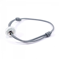 bracelet murano en cordon avec perle pailletée