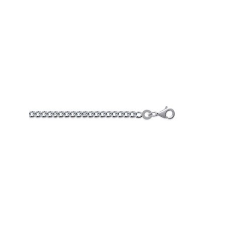 Bracelet maille gourmette en argent largeur 2.5 mm