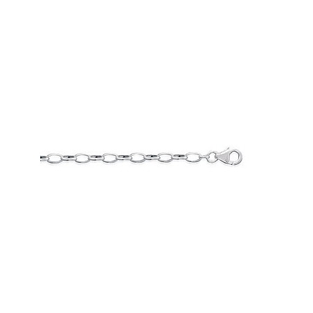 Bracelet maille forçat allongée en argent largeur 3.6 mm