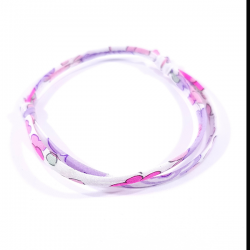 Bracelet tissu liberty rose et mauve