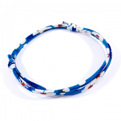 bracelet tissu liberty bleu outremer