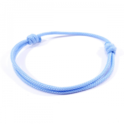 Bracelet cordon tressé bleu bébé