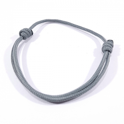 Bracelet cordon tressé gris