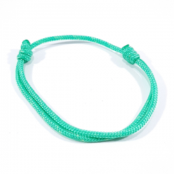 Bracelet cordon tressé vert menthe glacée