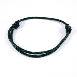 Bracelet cordon vert foncé